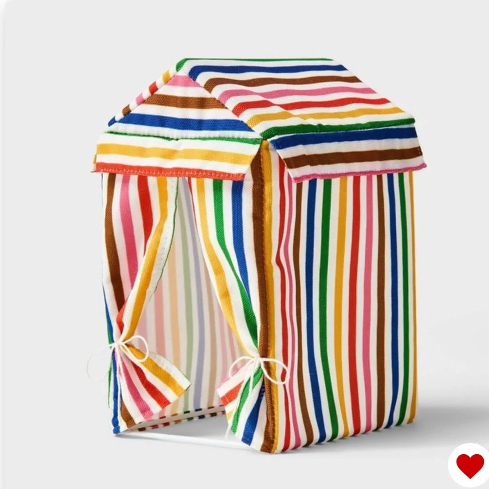 Target Featherly Friends Rainbow Striped Fabric Cabana Tent PRIDE Poolside